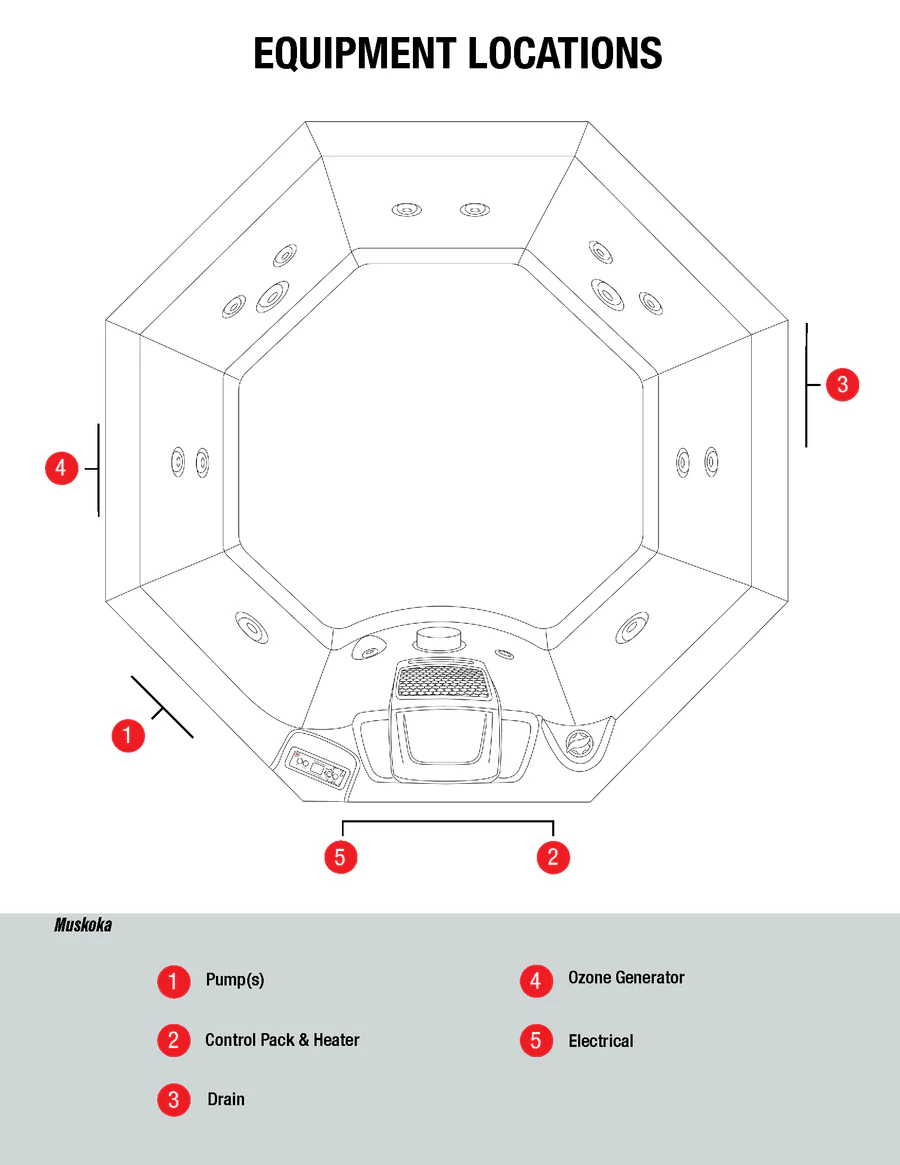 Muskoka Hot Tub, 5-Person 14 Adjustable Hydrotherapy Jets, KH-10096, 847028000120