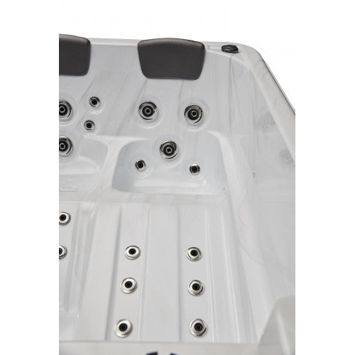 Riley 3-Person Hot Tub, Studio Series, 26 Powerful Massage Jets, 2 Cushioned Neck Pillows, WS-291