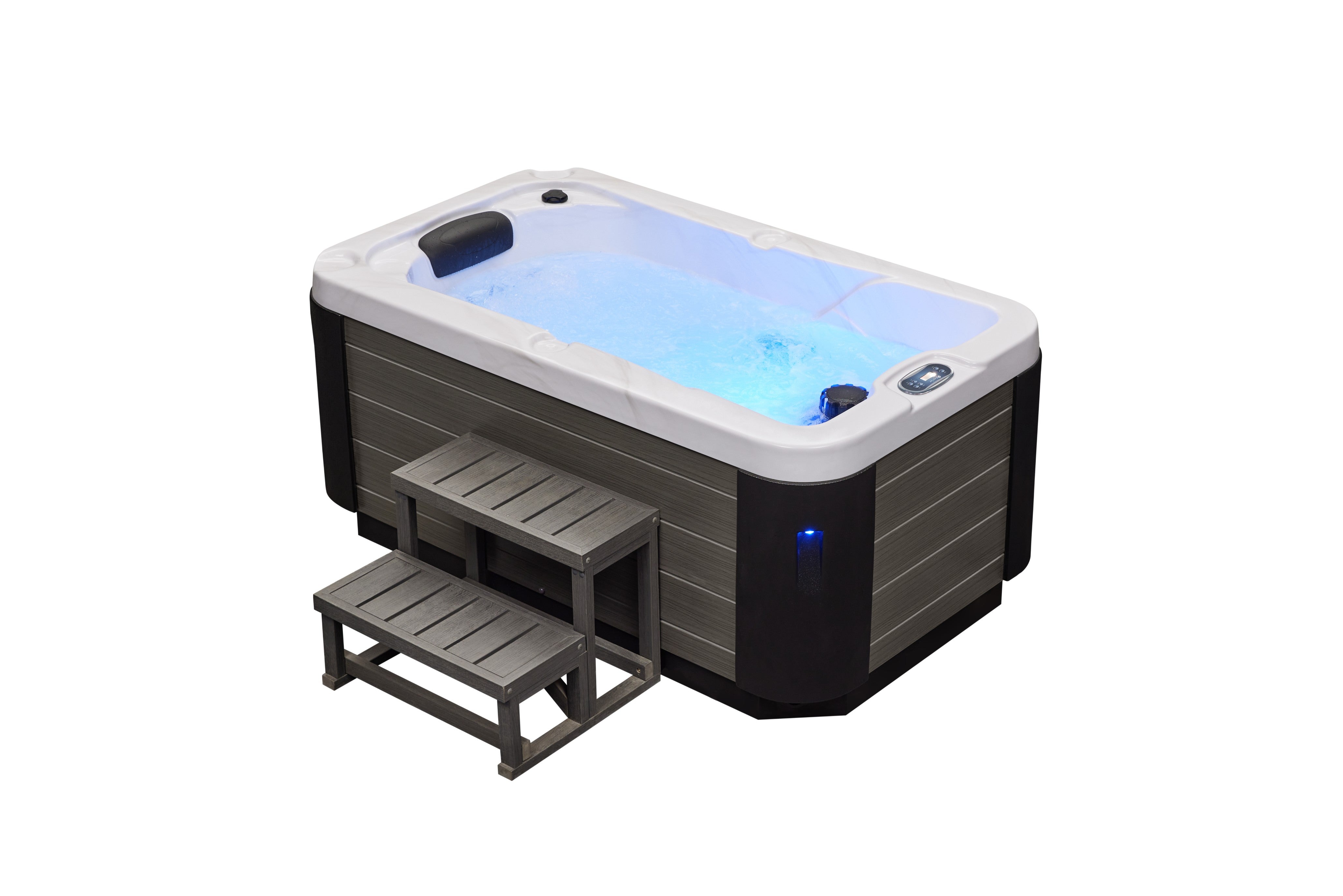 Solo 1 Person Hot Tub, Studio Series, 17 Adjustable Massage Jets, Cushioned Neck Pillow, WS-599