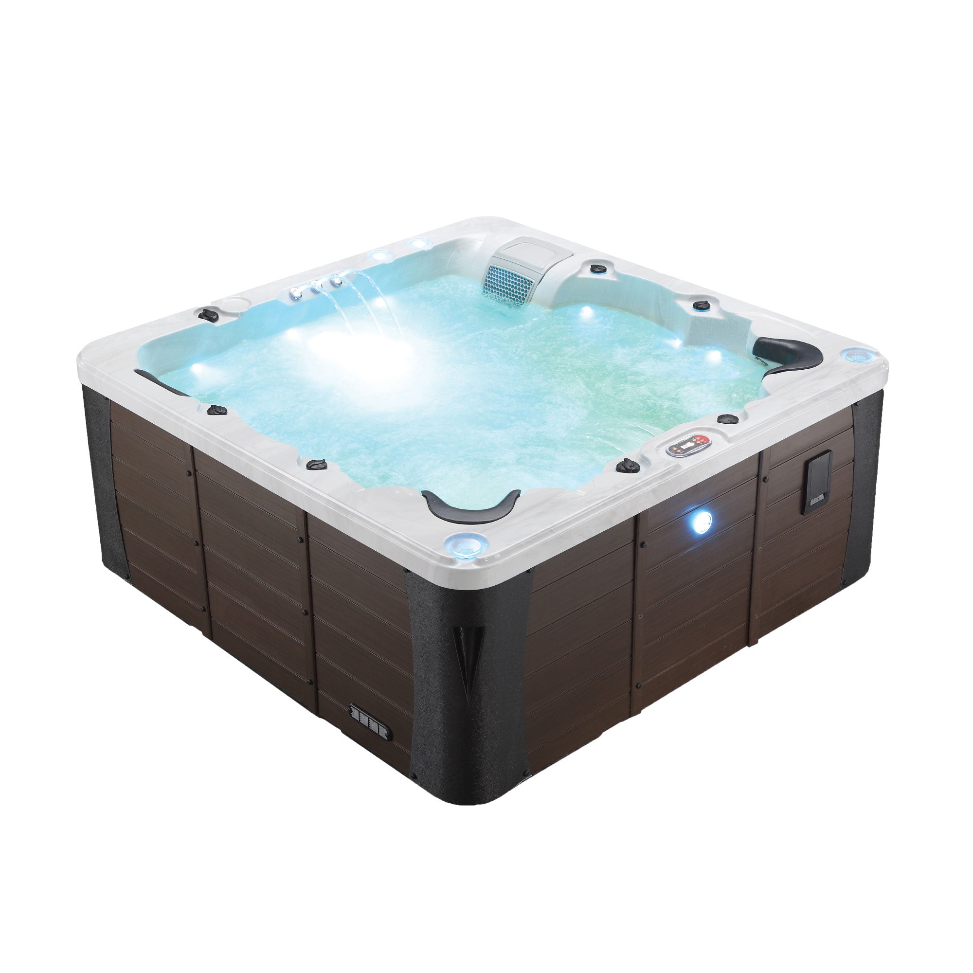 Erie SE Hot Tub, GL 6-Person, 46 Hydrotherapy Jet, Waterfall & Aromatherapy, KH-10104, 847028000366