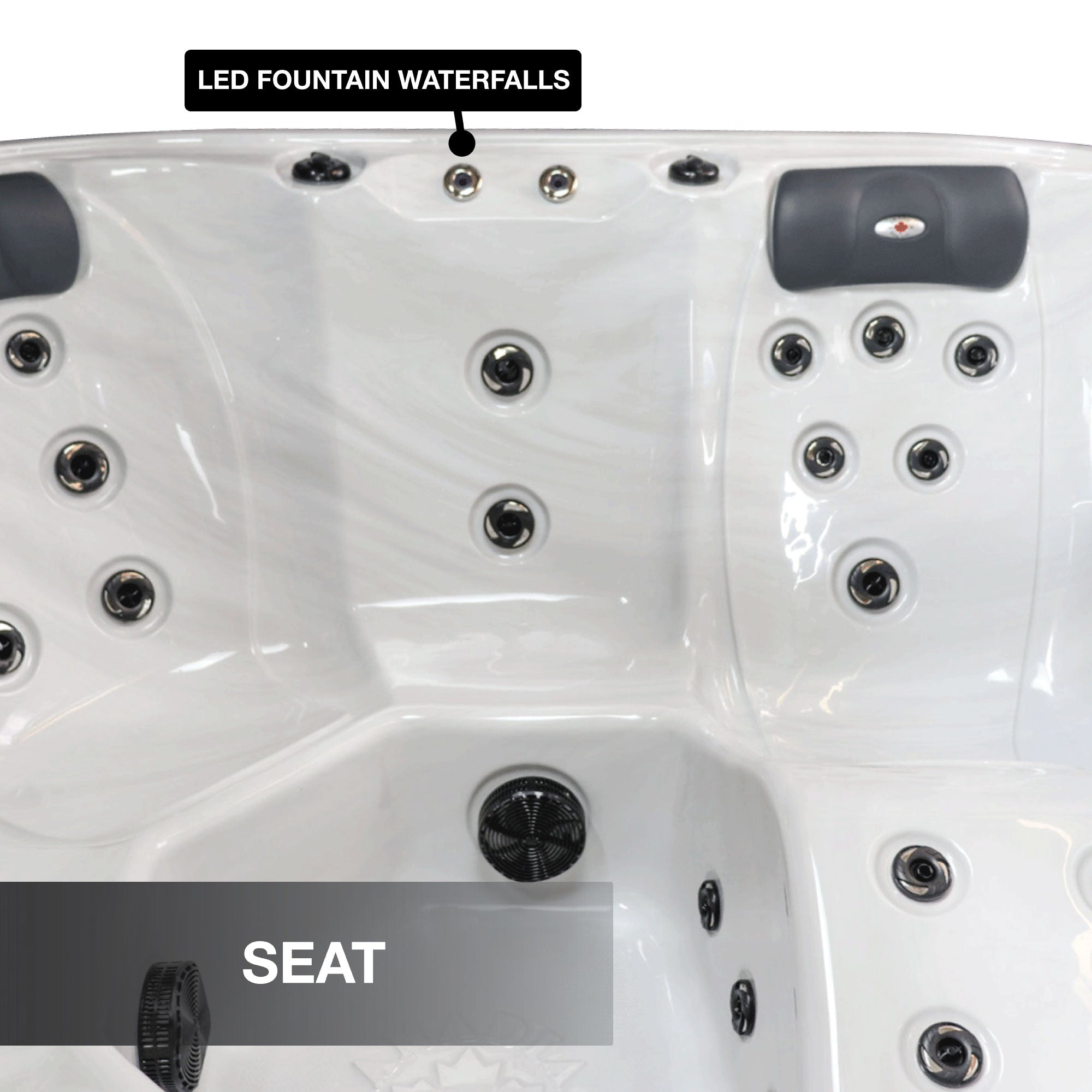 Cambridge Hot Tub, 6-Person, 34 Hydrotherapy Jets, Waterfall & Aromatherapy, KH-10141, 847028000823
