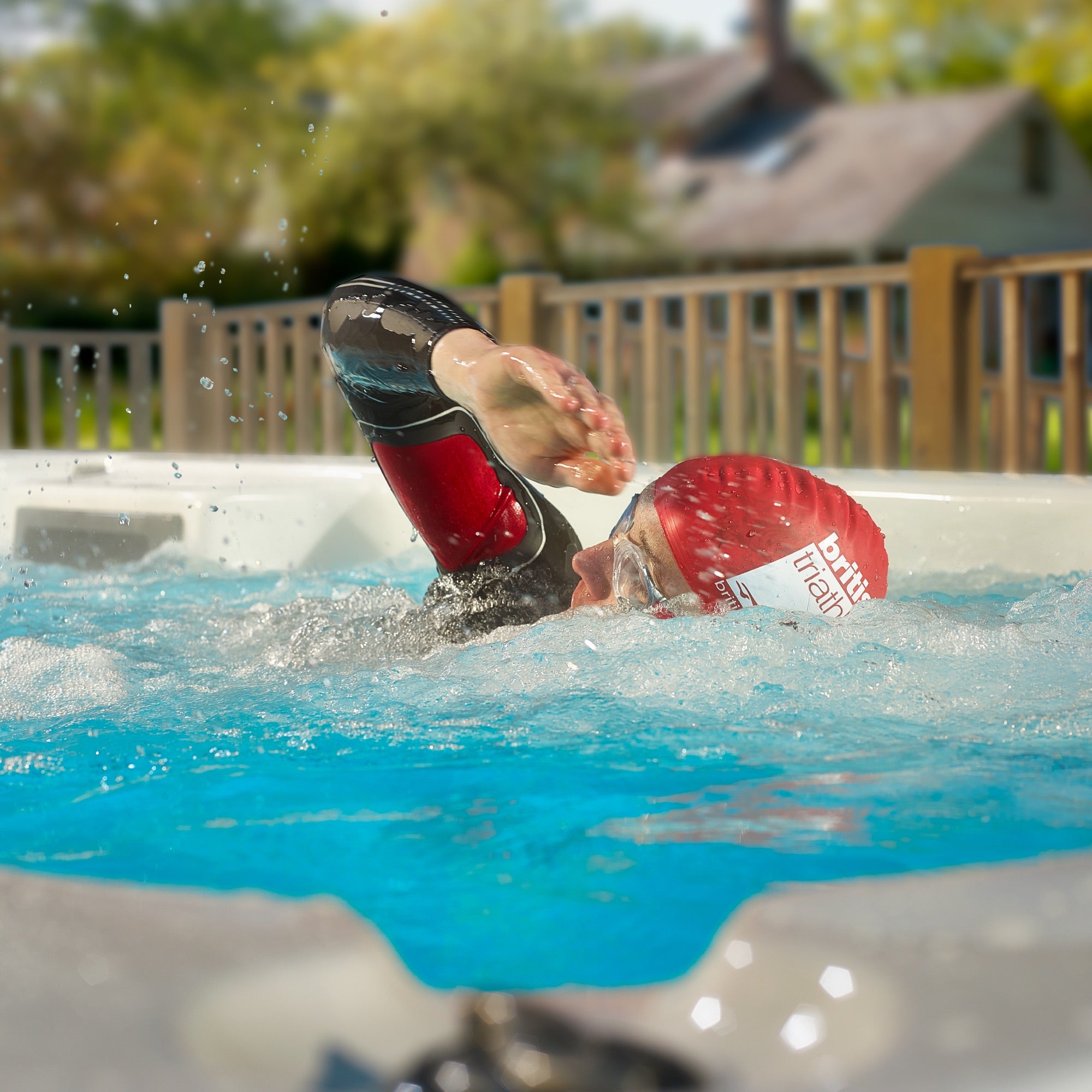 St. Lawrence Swim Spa, 16ft 15-Person, 72 Hydrotherapy Jets, 2 Wide River Jets, KS-10028, 847028001530
